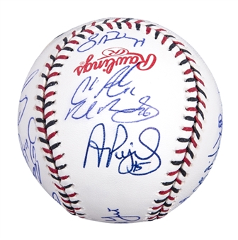 2015 American League All-Star Team Signed Baseball With 18 Signatures Including Trout, Pujols, & Teixeira (PSA/DNA)